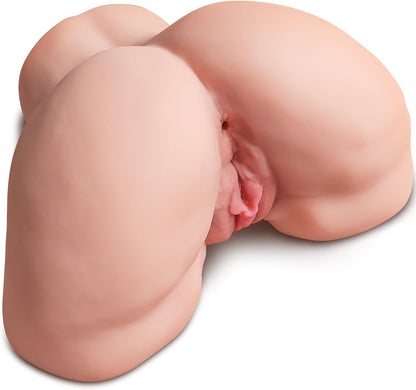 Realistic 4.5LB Dual-Channel Male Masturbator with Soft 3D Butt and Vagina/Anal Stimulation
