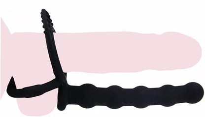 Dual-Action Silicone Vibrating Anal Plug and Penis Ring for Couples