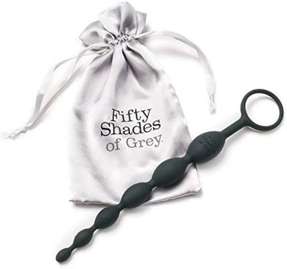 Fifty Shades of Grey Graduated Silicone Anal Beads - 7.5 Inch Black Pleasure Enhancer