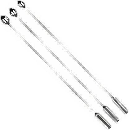 3-Piece Stainless Steel Urethral Sounding Dilator Set for Male Stimulation and Prostate Massage