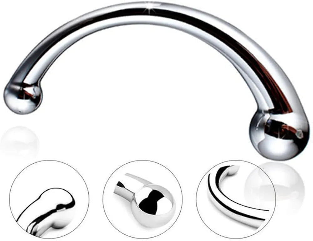 Premium Double-Ended Stainless Steel G-Spot and Prostate Massage Wand