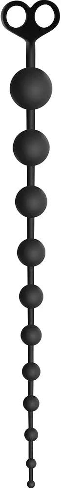 Graduated Silicone Anal Bead Trainer with Safety Pull Ring - 22 Inch
