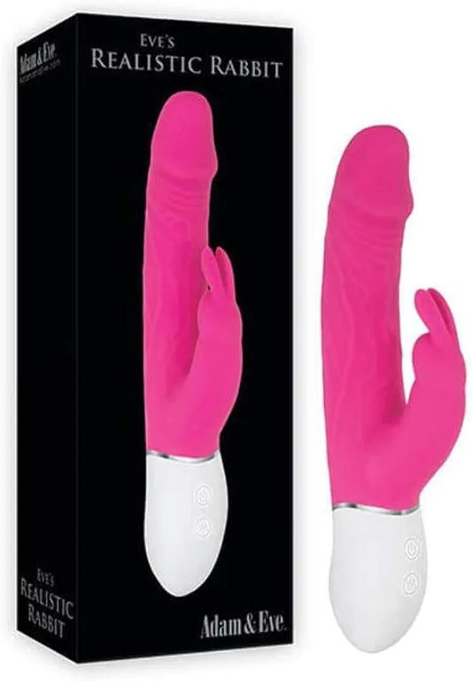 Premium Dual-Action Rechargeable Rabbit Vibrator with Thrusting Dildo and G-Spot Stimulation - 8.5 Inch Pink