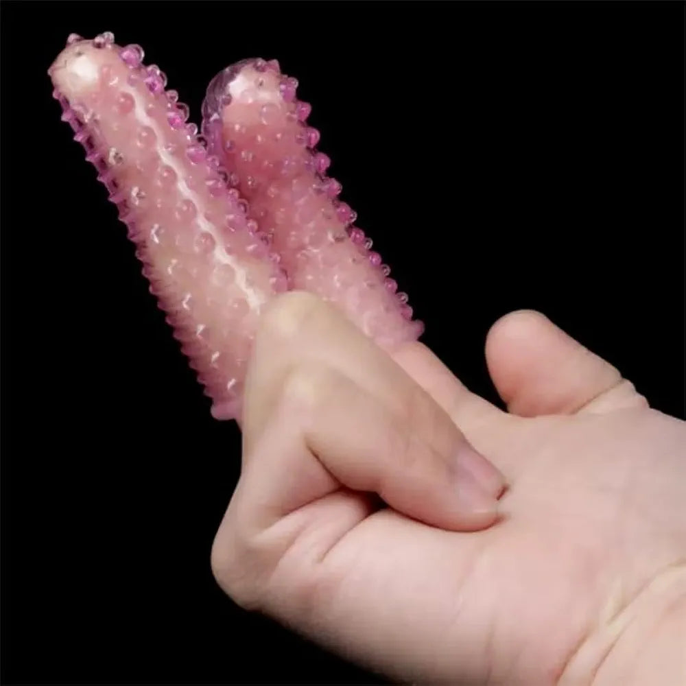 4-Piece Silicone Finger Vibrator Sleeve Set for Couples Intimacy
