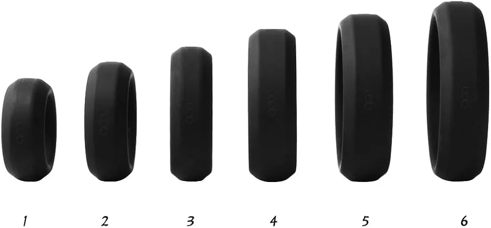 Premium Silicone Penis Ring Set - 6-Piece Stretchy Variety Pack for Enhanced Performance