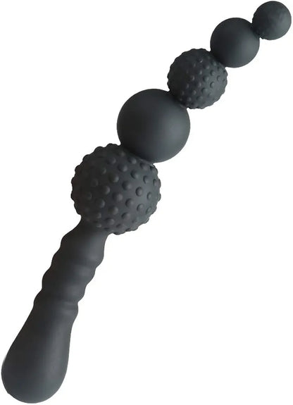 Premium Silicone Anal Bead Plug with Ergonomic Handle and Textured Stimulation