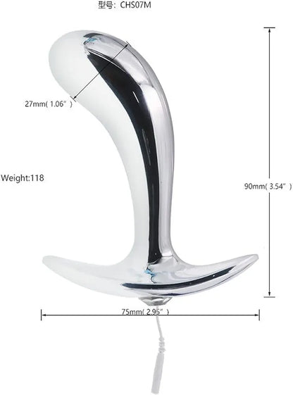 Dual-Use Stainless Steel Electroshock Urethral and Anal Plug Dilator Set for BDSM