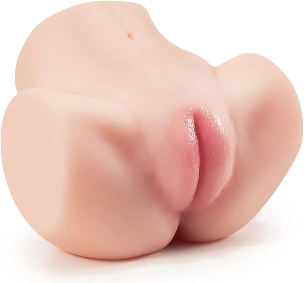 Realistic Dual-Channel Male Masturbator with Strong Suction and Tight Labia Texture, 4.5 LB