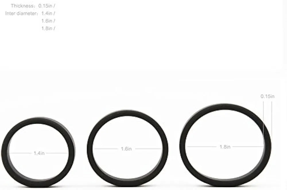 Premium Silicone Cock Ring Set - 3-Piece Erection Enhancement Kit for Men