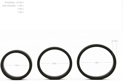 Premium Silicone Cock Ring Set - 3-Piece Erection Enhancement Kit for Men