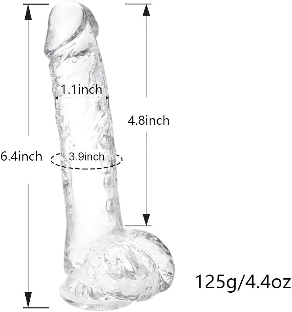 6-Inch Realistic Clear Suction Cup Dildo for Beginners