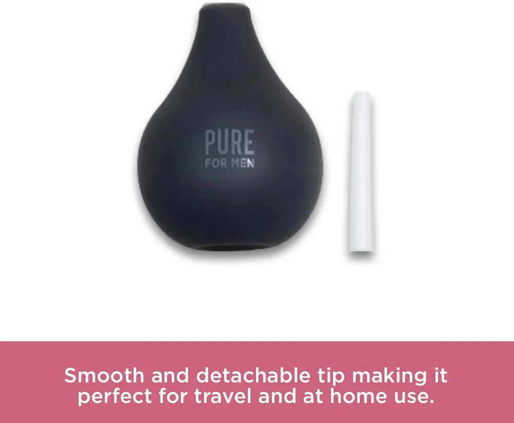 Pure for Men Bum Bulb: 3 oz Reusable Anal Douche and Enema Kit with Detachable Tip