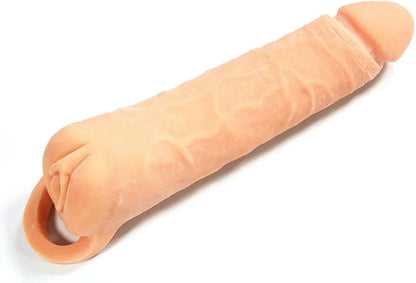 Pennis Extender with Cock Ring Male Masturbator Sex Toys Cock Sleeve Realistic Pocket Pussy Adult Toys for Couples Men Women