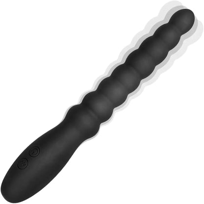 Premium Rechargeable Silicone Vibrating Anal Plug and Bead Stimulator for Couples