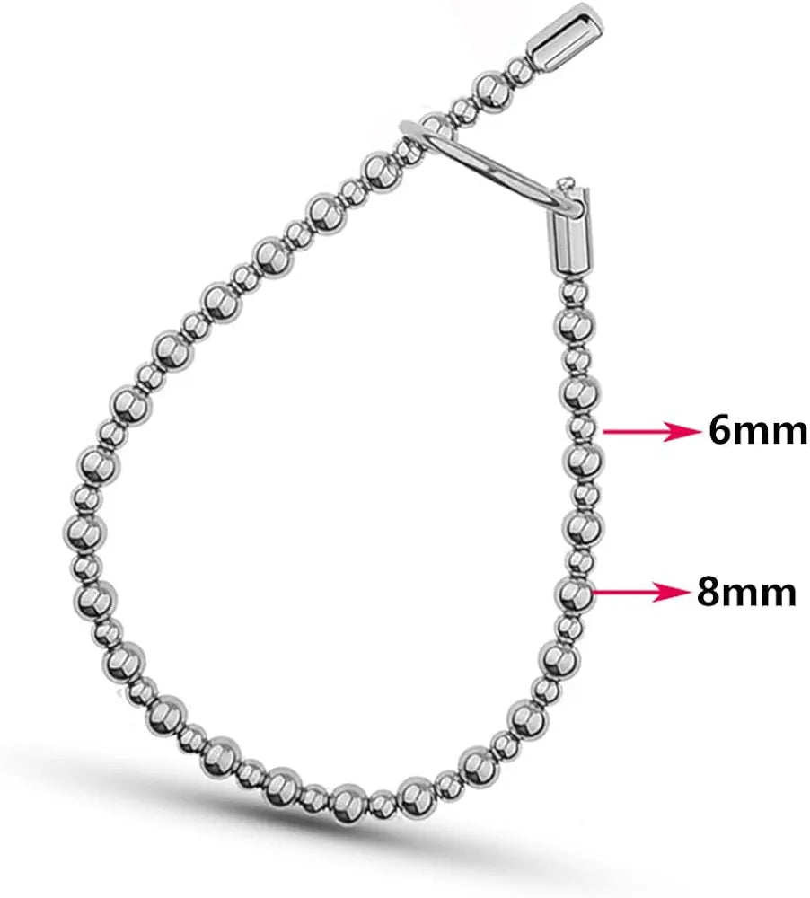 13.8" Flexible Stainless Steel Urethral Sound Dilator with Smooth Beads for Prostate Stimulation and Stretching