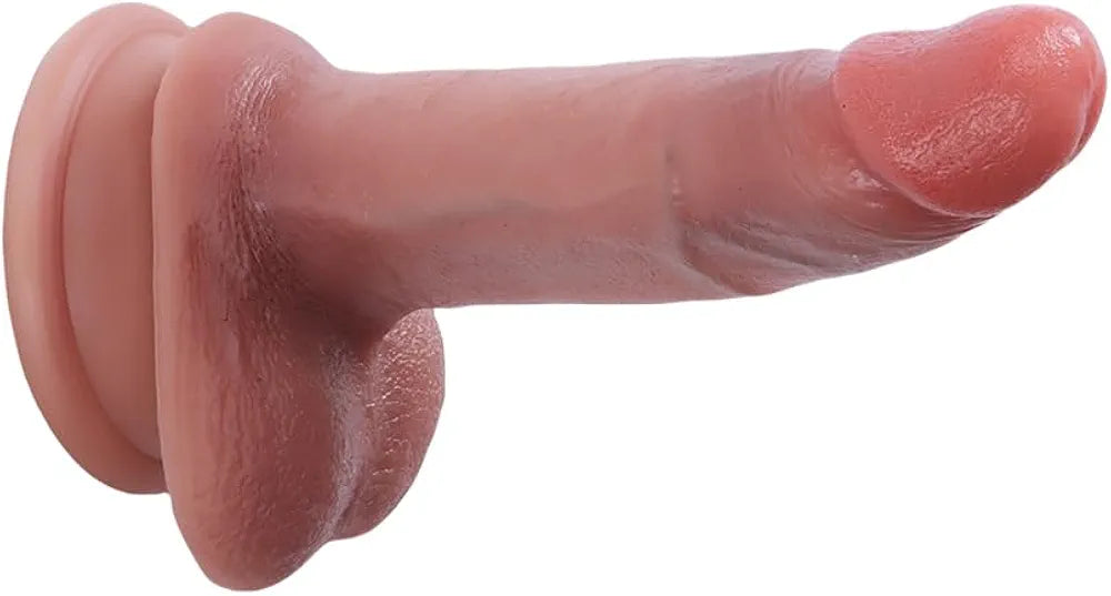 5-Inch Realistic Silicone Beginner Dildo with Suction Cup - 4-Inch Insertable Length