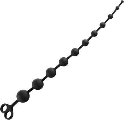 Extra Long 22-Inch Silicone Anal Bead Stimulator with Secure Pull Ring