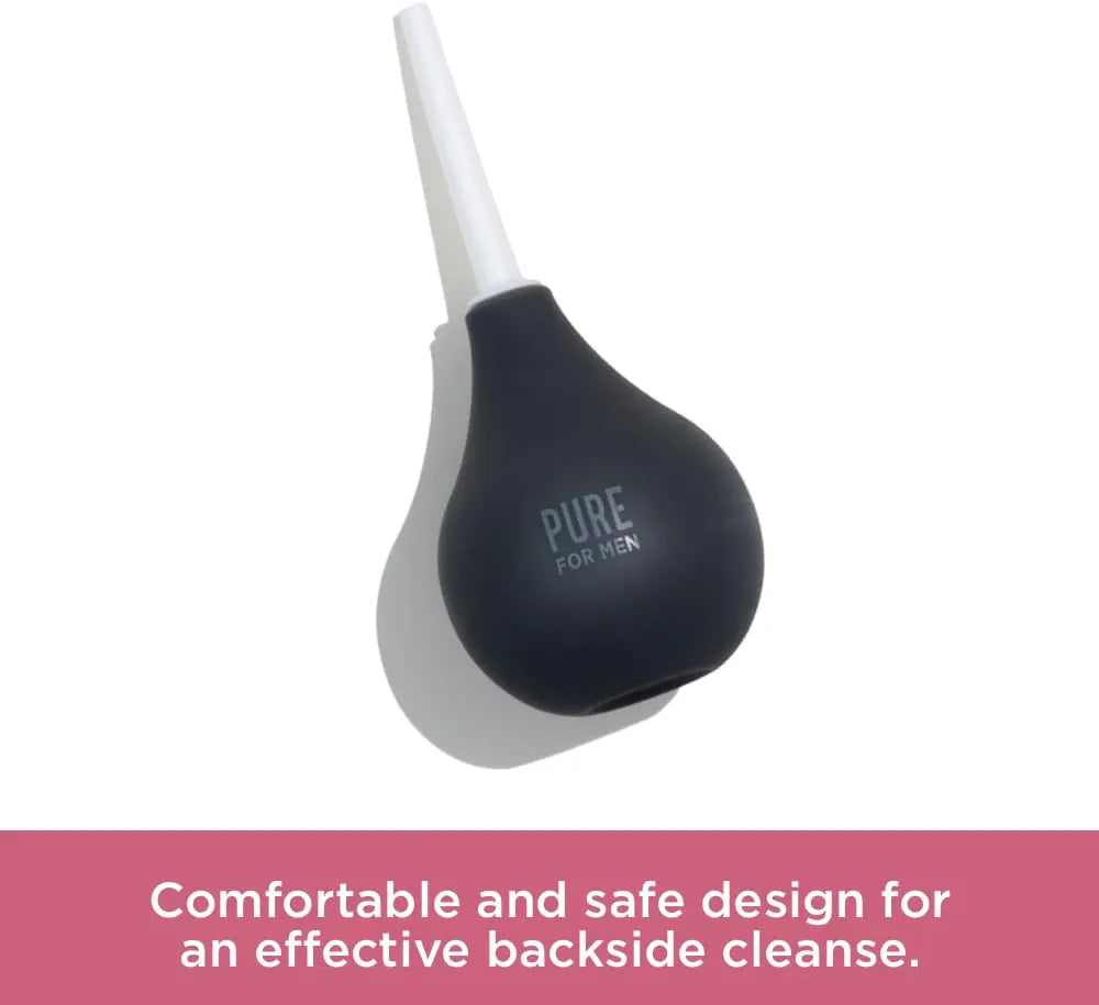 Pure for Men Bum Bulb: 3 oz Reusable Anal Douche and Enema Kit with Detachable Tip
