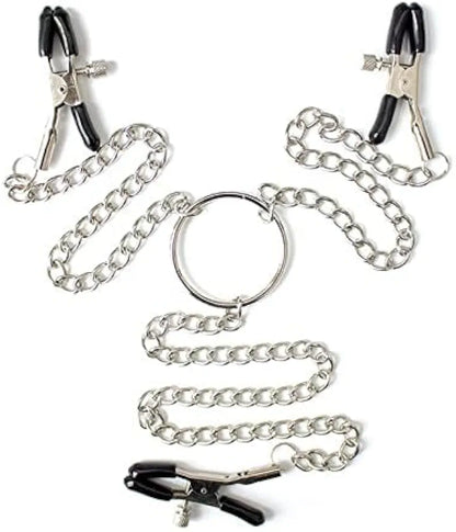 Adjustable Non-Piercing Nipple and Clitoral Stimulation Clamps for Couples