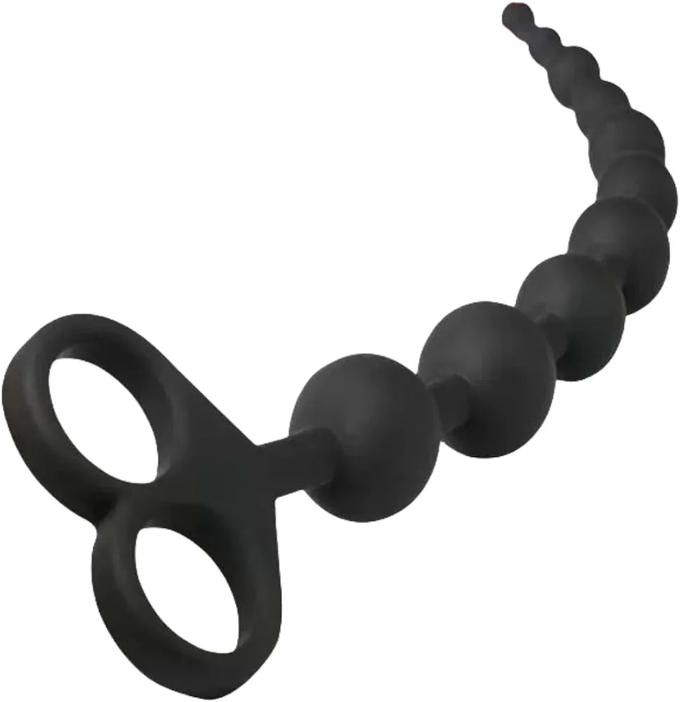 Silicone Graduated Anal Beads with Pull Ring - 10-Ball Beginner to Advanced Anal Training Toy