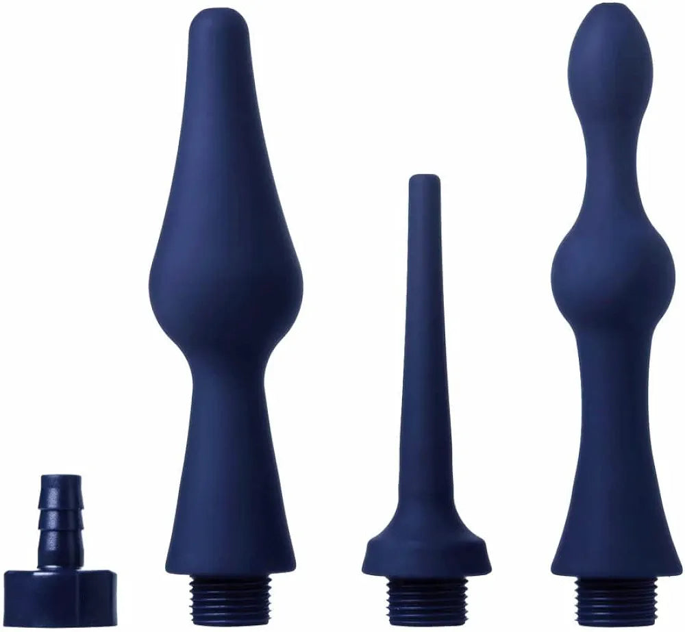 Cleanstream Universal 3-Piece Silicone Enema Attachment Set - Blue