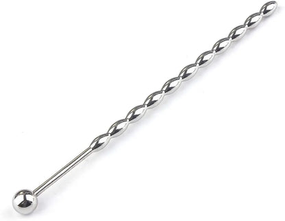 Stainless Steel Beaded Urethral Sounding Plug for Men