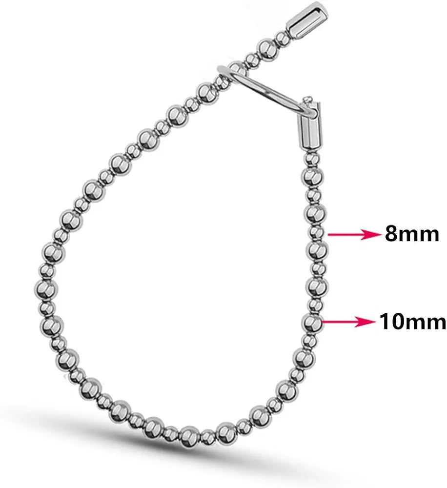 13.8" Flexible Stainless Steel Urethral Sound Dilator with Smooth Beads for Prostate Stimulation and Stretching