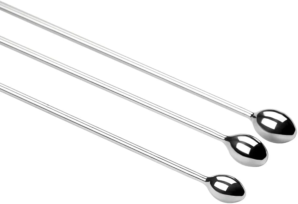 3-Piece Stainless Steel Urethral Sounding Dilator Set for Male Stimulation and Prostate Massage