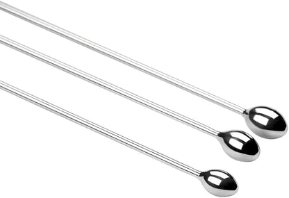 3-Piece Stainless Steel Urethral Sounding Dilator Set for Male Stimulation and Prostate Massage
