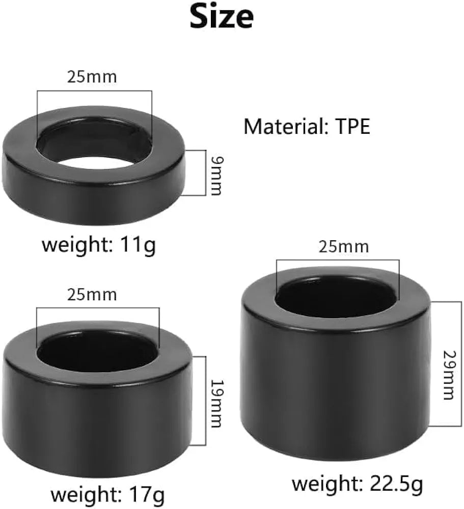 Premium Silicone Penis Ring Set - 3-Piece Stretchy Reusable Performance Enhancers