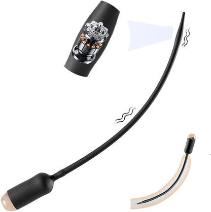 9.8-Inch Vibrating Urethral Sounding Rod and Male Penis Vibrator with Anal and Prostate Stimulation