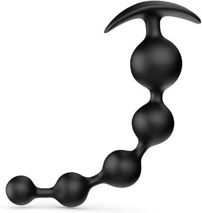 Premium Silicone Gradient Anal Bead Trainer and Prostate Massager - 9.8 Inch Flexible Pleasure Toy