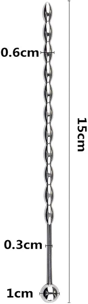 Stainless Steel Beaded Urethral Sounding Plug for Men