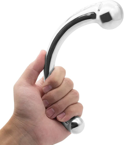 Premium Dual-Ended Curved Metal G-Spot and Wand Stimulator for Couples
