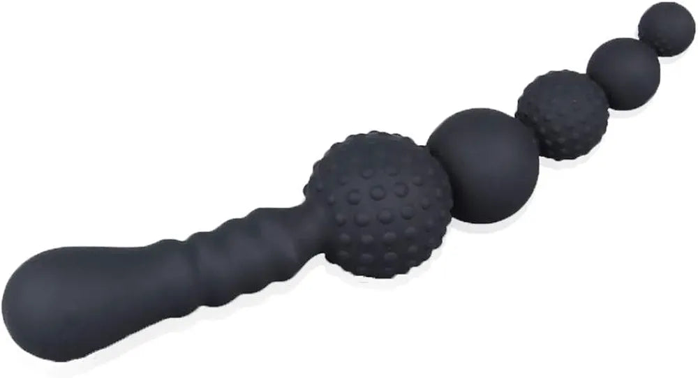 Premium Silicone Anal Bead Plug with Ergonomic Handle and Textured Stimulation