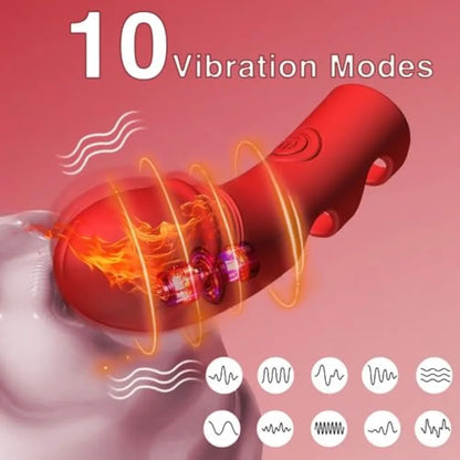 10-Mode Heated Finger Vibrator for Clitoral and Nipple Stimulation