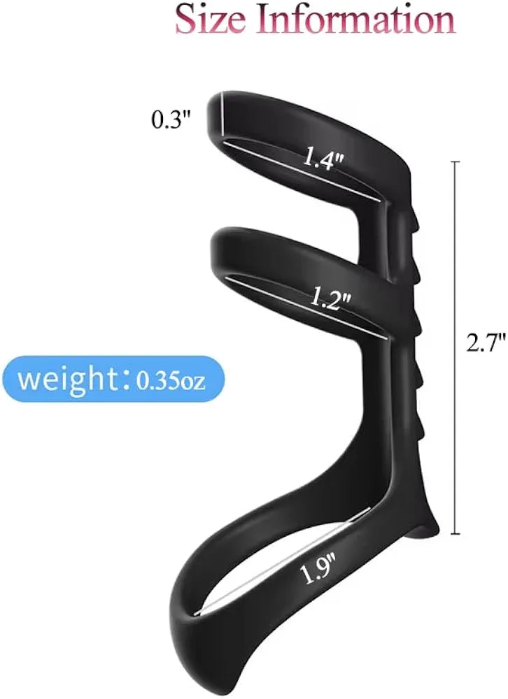 Silicone Cock Ring, Penis Sleeve Sex Toys Triple Cock Rings for Male Penis Enlarger Penis Extender Delay Ejaculation Enhance Erection Ball Stretcher
