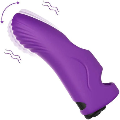 Rechargeable Silicone Finger Vibrator with 9 Modes for Couples