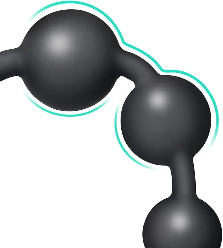 Flexible Silicone Anal Bead Chain - Graduated Size Prostate Massager and Anal Trainer