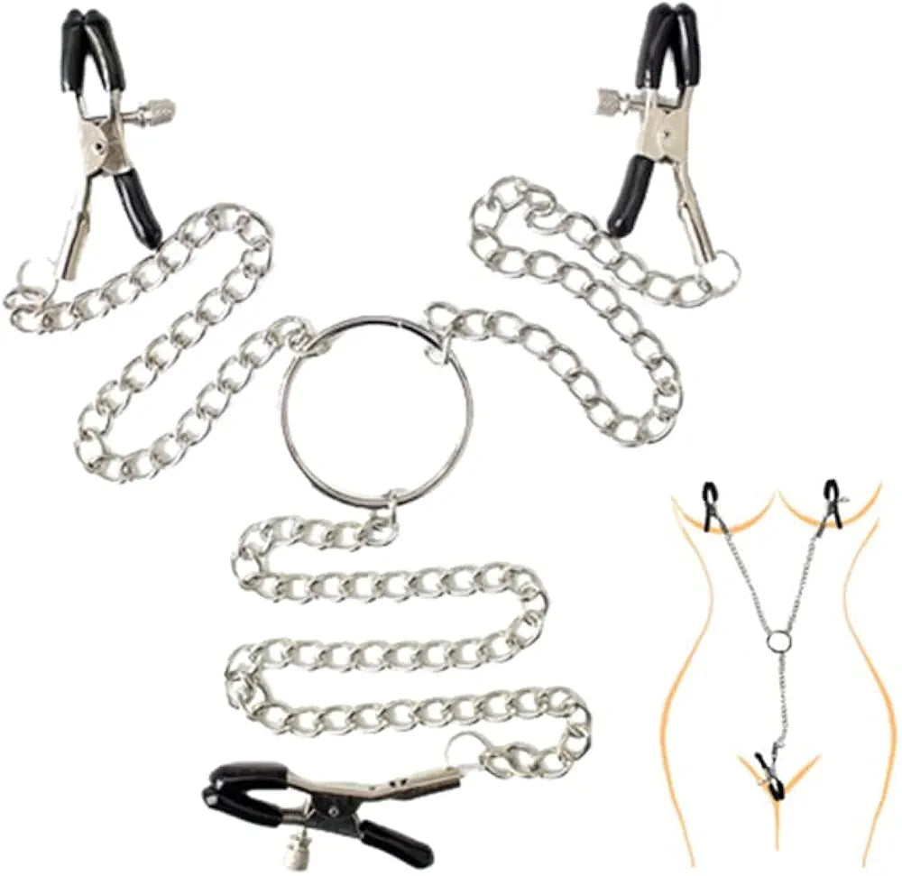 Adjustable Non-Piercing Nipple and Clitoral Stimulation Clips for Couples
