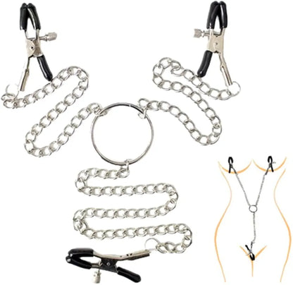 Adjustable Non-Piercing Nipple and Clitoral Stimulation Clips for Couples