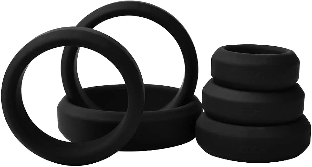 Premium Silicone Penis Ring Set - 6-Piece Stretchy Variety Pack for Enhanced Performance