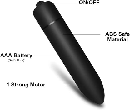 10-Speed Mini Bullet Vibrator for Clitoral and G-Spot Stimulation - Discreet Waterproof Personal Massager