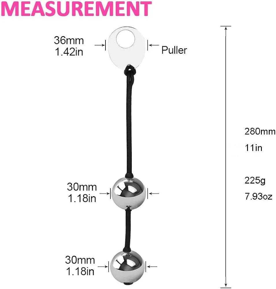 Premium Weighted Stainless Steel Kegel Exercise Beads for Pelvic Floor Training 220g