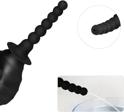 380ml Silicone Enema Bulb and Anal Douche System with 2 Replaceable Nozzles for Unisex Personal Hygiene