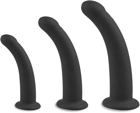 3-Piece Silicone Prostate Massager and Anal Training Kit with Suction Base