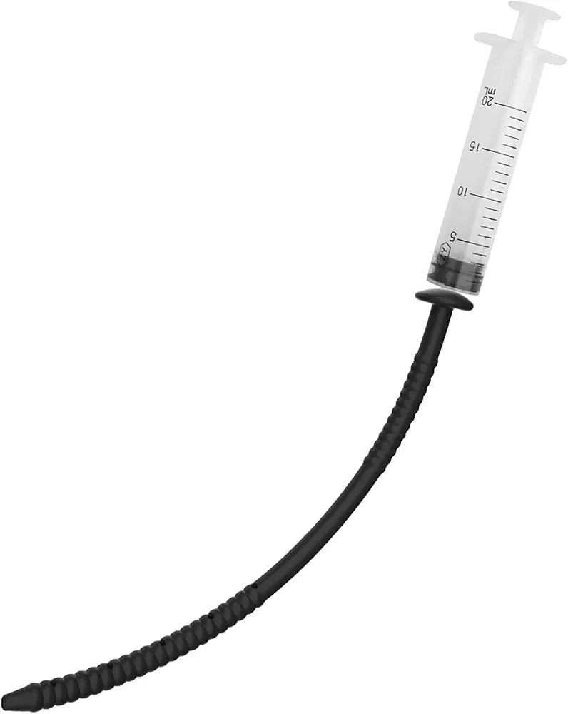 Hollow Silicone Urethral Sounding Plug with Irrigation Syringe for Men