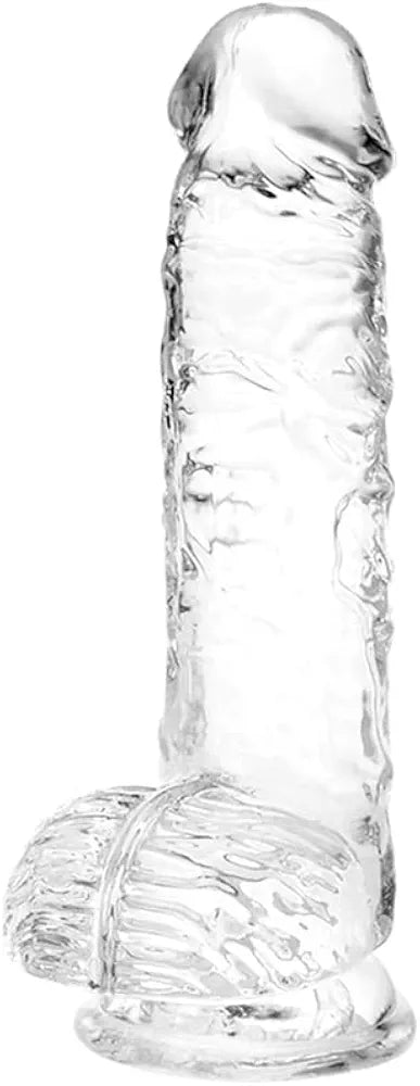 6-Inch Realistic Clear Suction Cup Dildo for Beginners