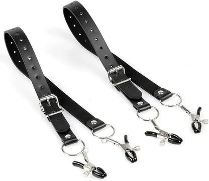 Adjustable Leather Bondage Restraint Kit for Beginners - Non-Piercing Sensory Play Set