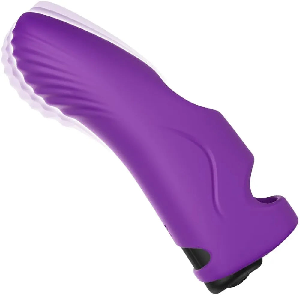 Rechargeable Silicone Finger Vibrator with 9 Modes for Couples